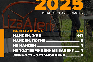 132 заявки поступили в ивановский ПО «ЛизаАлерт» в сентябре   